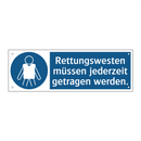 Rettungswesten müssen jederzeit getragen werden.