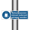 Rettungswesten müssen jederzeit getragen werden.