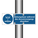 Rettungsboot während des Aussetzvorgangs absenken