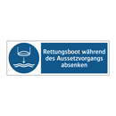 Rettungsboot während des Aussetzvorgangs absenken