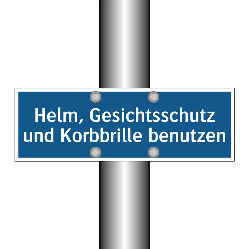 Helm, Gesichtsschutz und Korbbrille benutzen