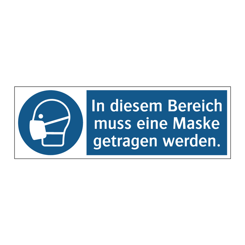 In diesem Bereich muss eine Maske getragen werden.