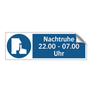Nachtruhe 22.00 - 07.00 Uhr