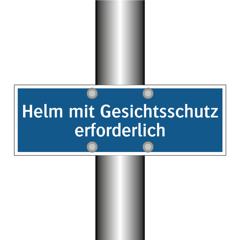 Helm mit Gesichtsschutz erforderlich