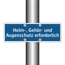 Helm-, Gehör- und Augenschutz erforderlich