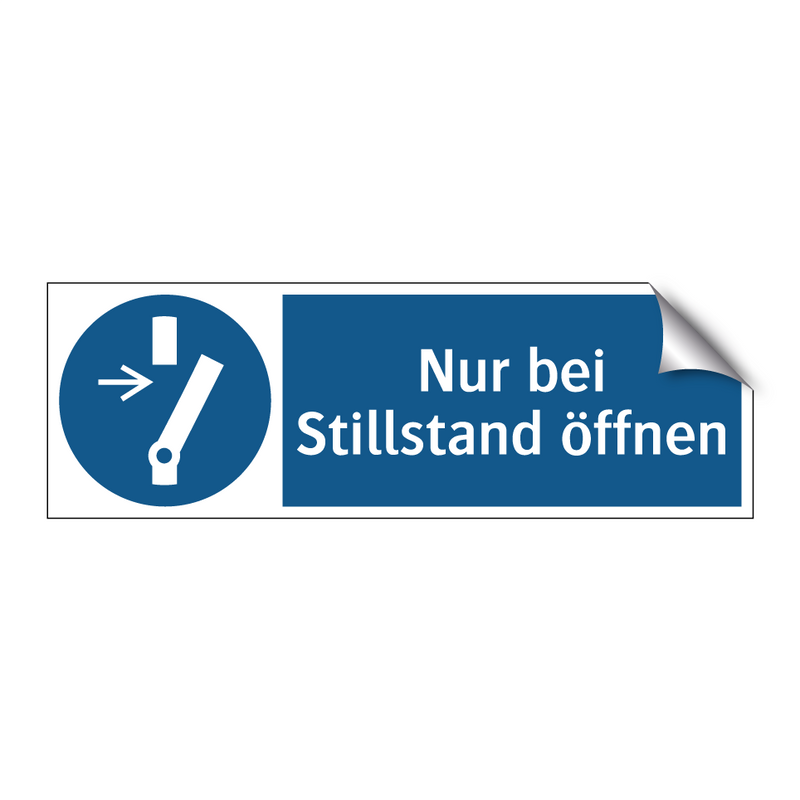 Nur bei Stillstand öffnen