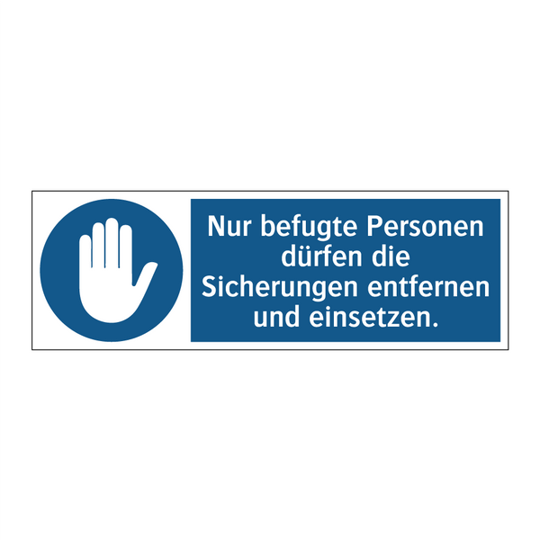 Nur befugte Personen dürfen die Sicherungen entfernen und einsetzen.