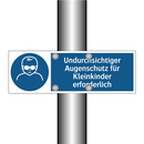 Undurchsichtiger Augenschutz für Kleinkinder erforderlich