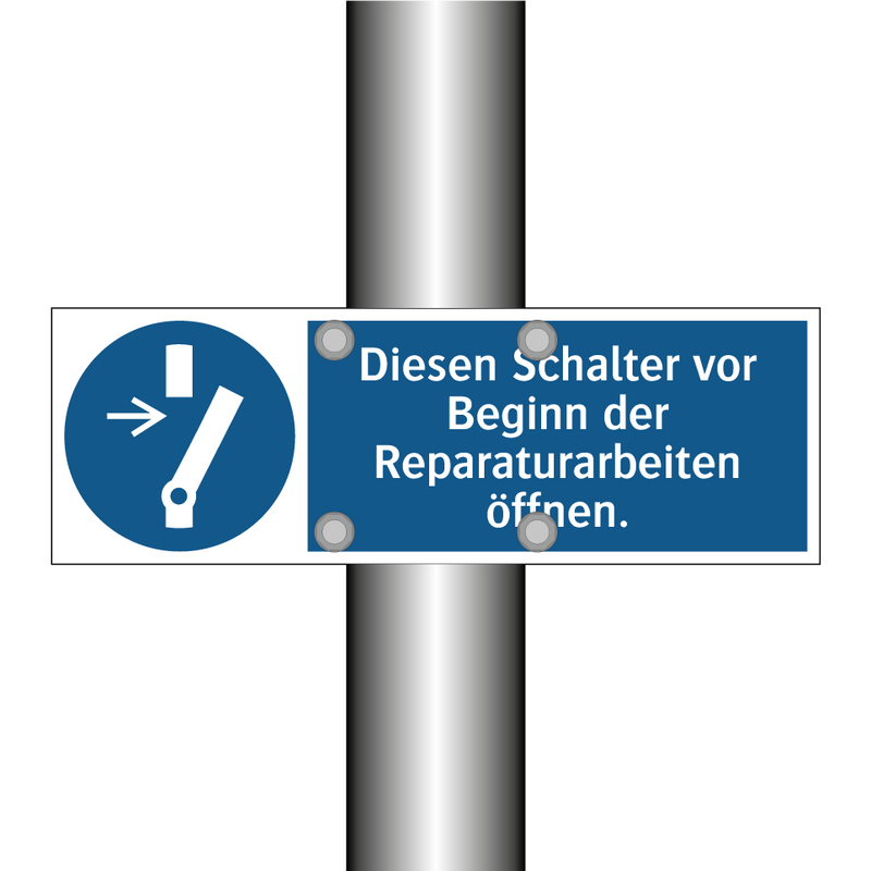 Diesen Schalter vor Beginn der Reparaturarbeiten öffnen.