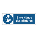Bitte Hände desinfizieren
