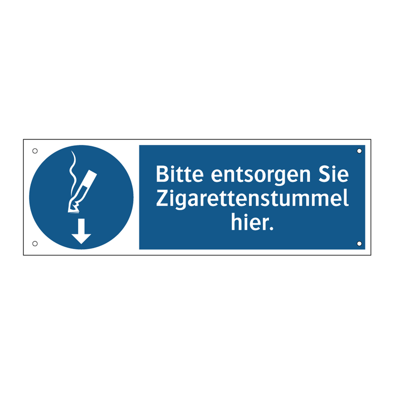 Bitte entsorgen Sie Zigarettenstummel hier.