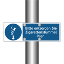 Bitte entsorgen Sie Zigarettenstummel hier.