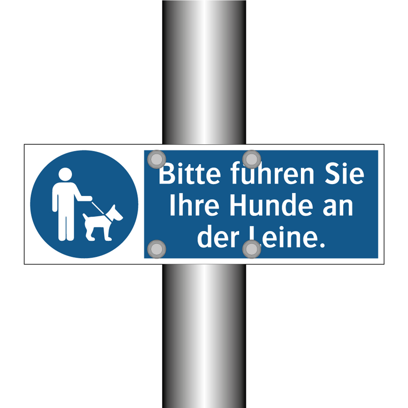 Bitte führen Sie Ihre Hunde an der Leine.