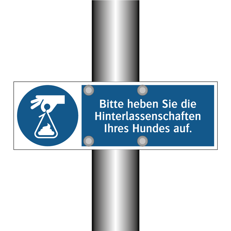 Bitte heben Sie die Hinterlassenschaften Ihres Hundes auf.