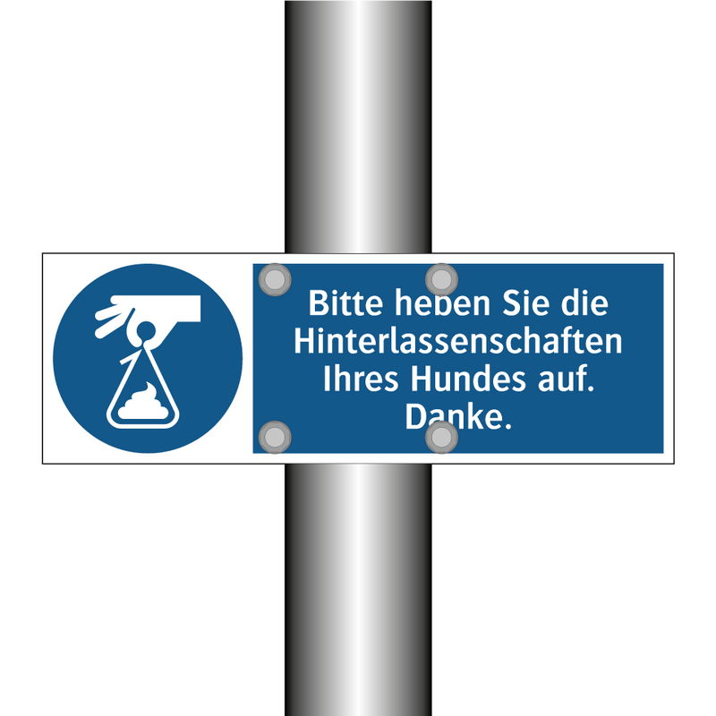 Bitte heben Sie die Hinterlassenschaften Ihres Hundes auf. Danke.
