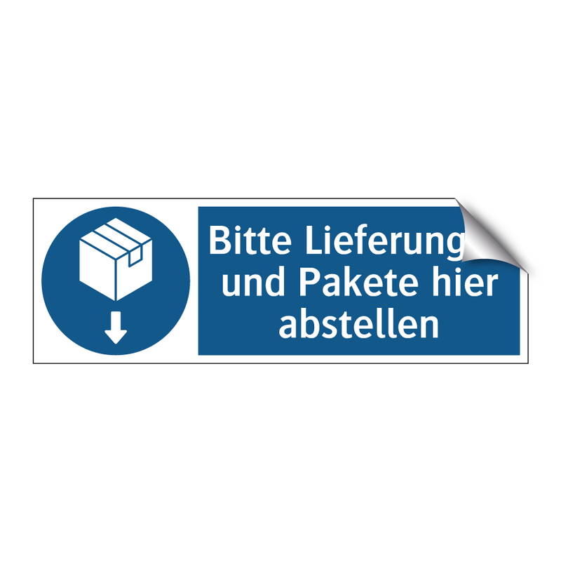 Bitte Lieferungen und Pakete hier abstellen