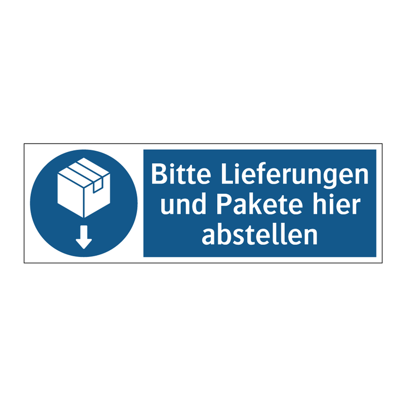 Bitte Lieferungen und Pakete hier abstellen