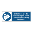 Bitte lesen Sie die Anweisungen, bevor Sie mit der Nutzung beginnen.