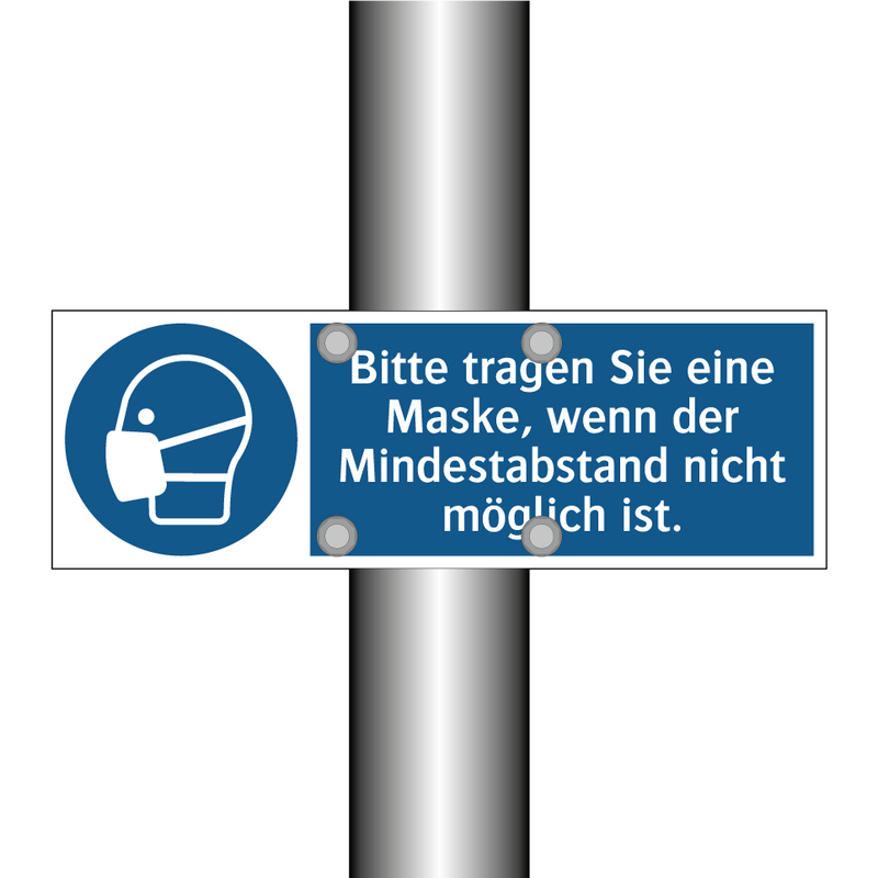 Bitte tragen Sie eine Maske, wenn der Mindestabstand nicht möglich ist.