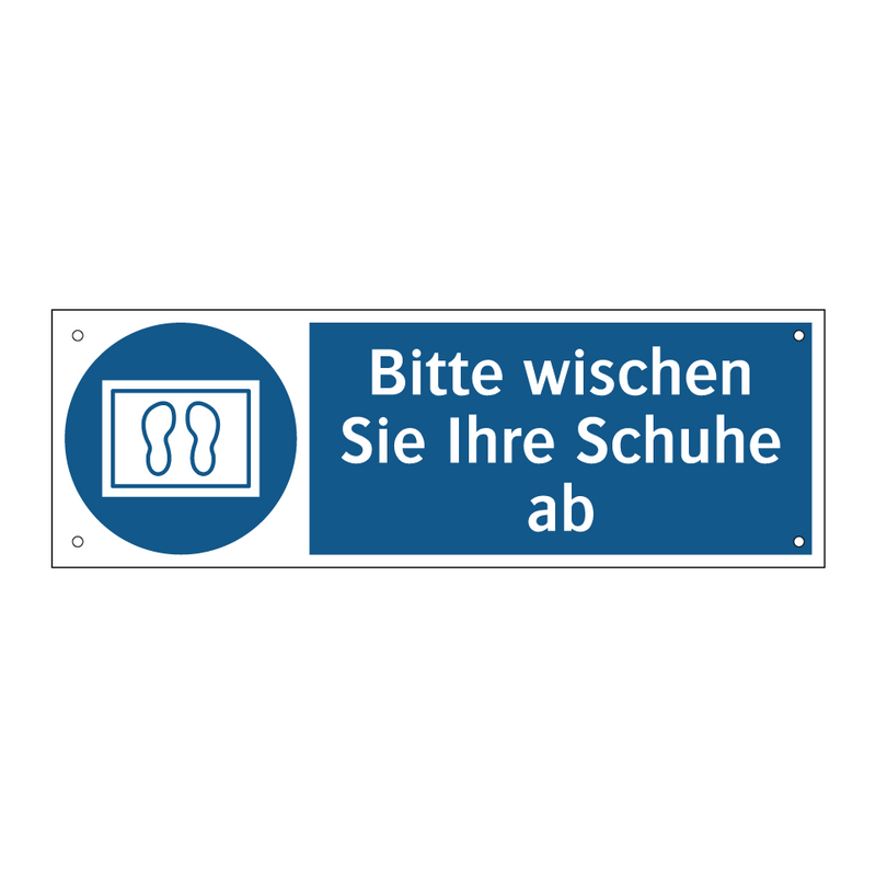 Bitte wischen Sie Ihre Schuhe ab