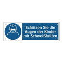 Schützen Sie die Augen der Kinder mit Schweißbrillen