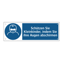 Schützen Sie Kleinkinder, indem Sie ihre Augen abschirmen