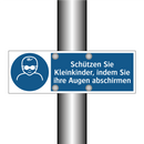 Schützen Sie Kleinkinder, indem Sie ihre Augen abschirmen