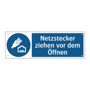 Netzstecker ziehen vor dem Öffnen