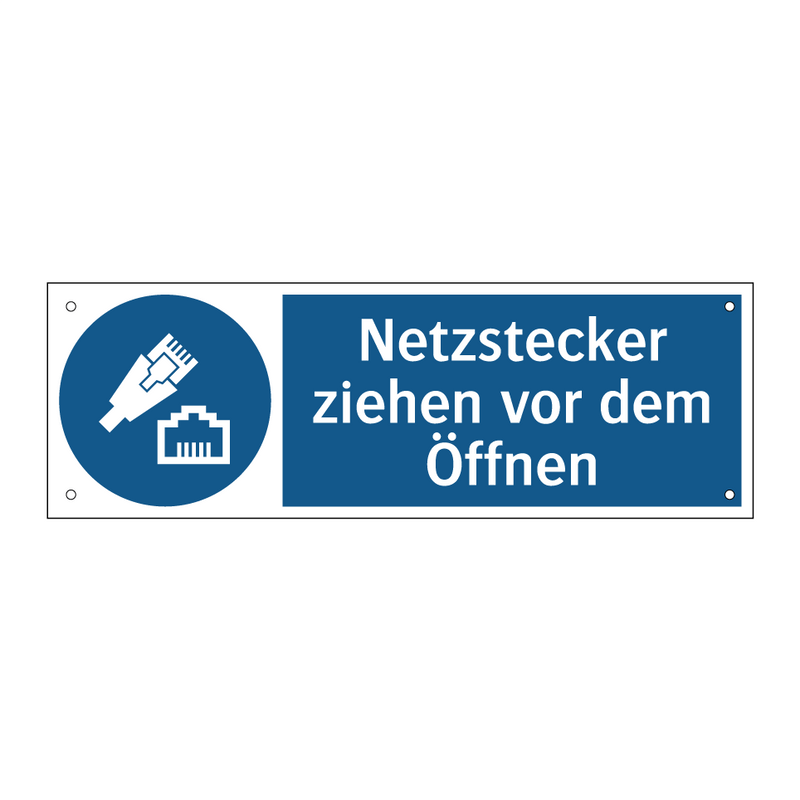 Netzstecker ziehen vor dem Öffnen