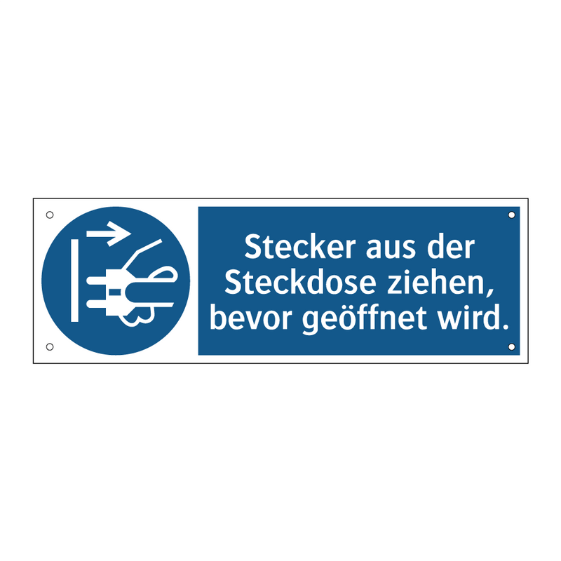 Stecker aus der Steckdose ziehen, bevor geöffnet wird.