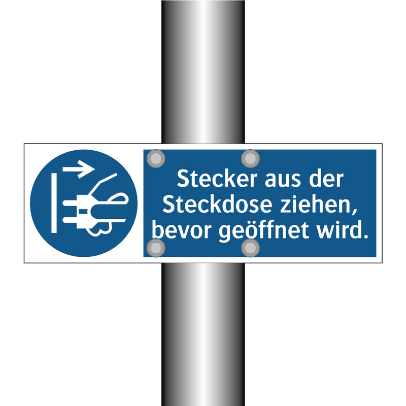 Stecker aus der Steckdose ziehen, bevor geöffnet wird.
