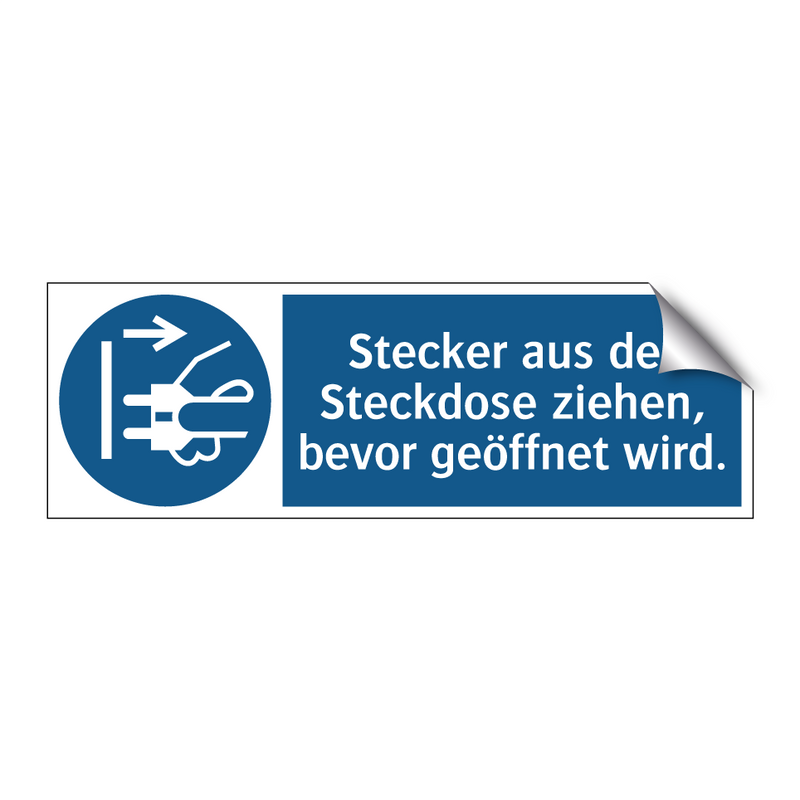 Stecker aus der Steckdose ziehen, bevor geöffnet wird.