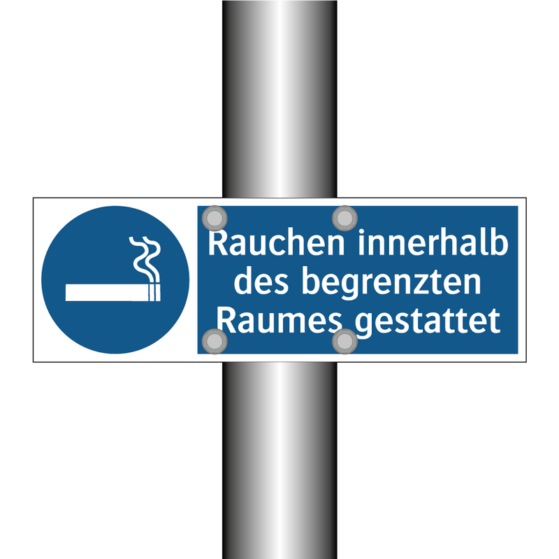 Rauchen innerhalb des begrenzten Raumes gestattet