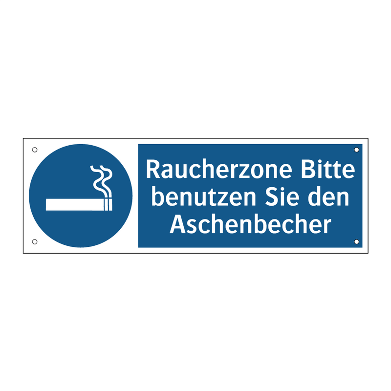 Raucherzone Bitte benutzen Sie den Aschenbecher