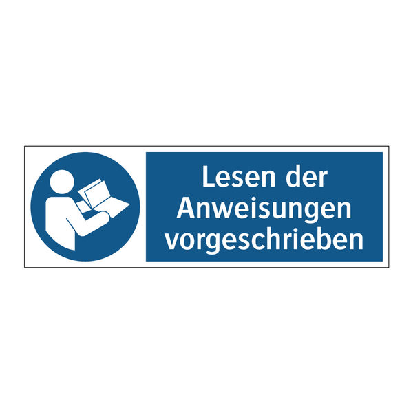 Lesen der Anweisungen vorgeschrieben