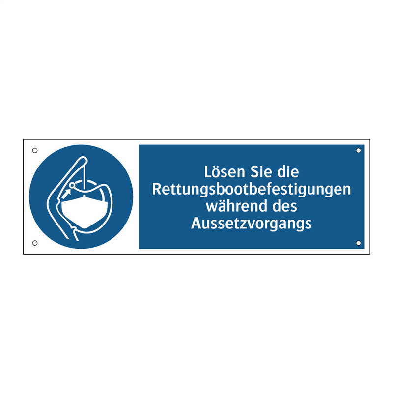 Lösen Sie die Rettungsbootbefestigungen während des Aussetzvorgangs