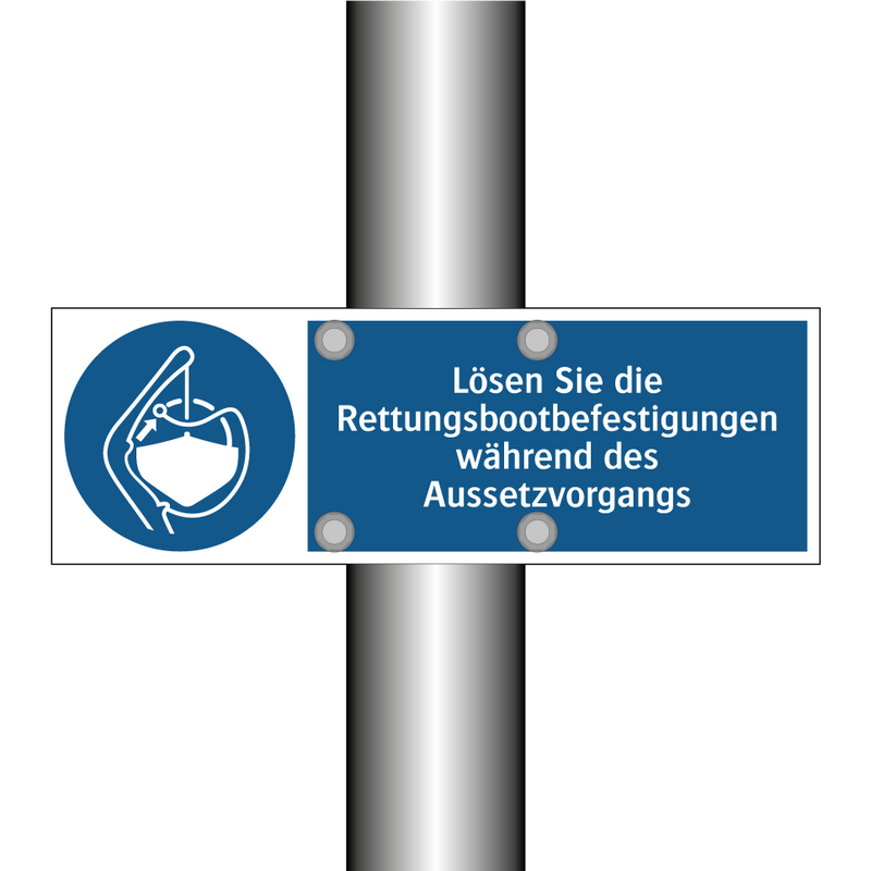 Lösen Sie die Rettungsbootbefestigungen während des Aussetzvorgangs