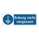 Erdung nicht vergessen