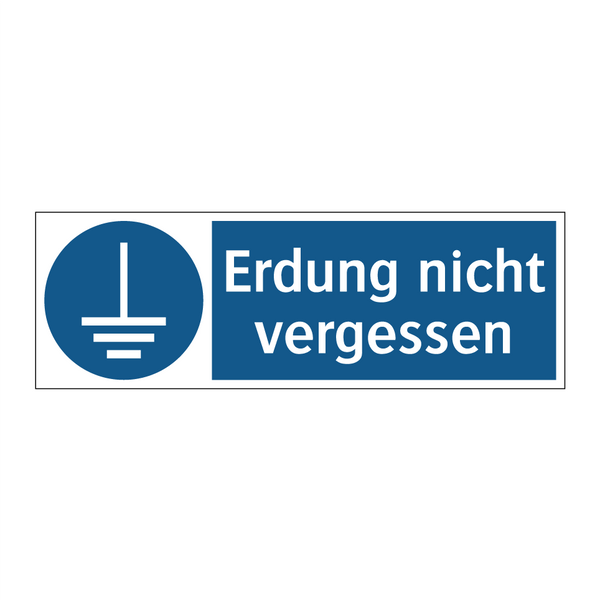 Erdung nicht vergessen