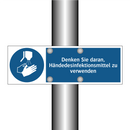 Denken Sie daran, Händedesinfektionsmittel zu verwenden