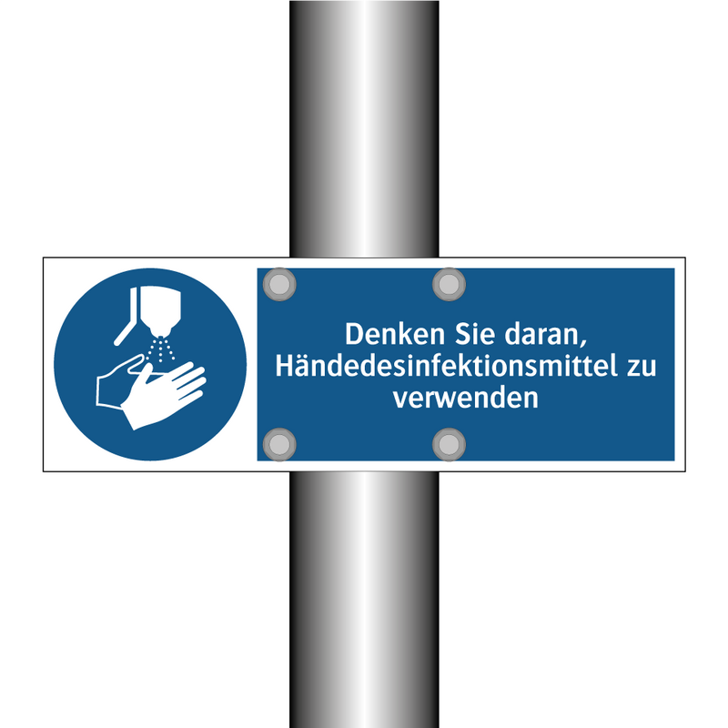 Denken Sie daran, Händedesinfektionsmittel zu verwenden