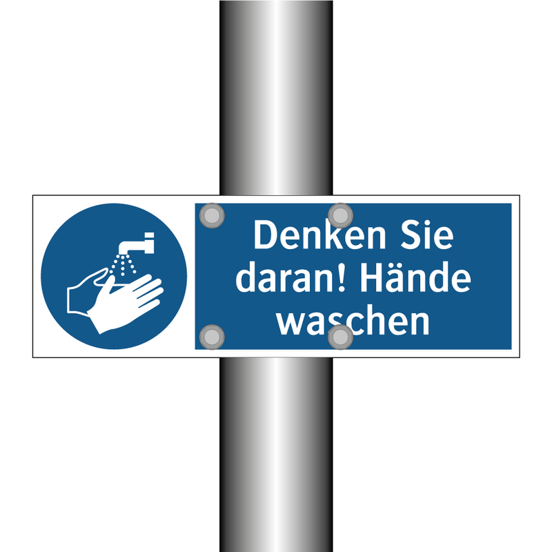 Denken Sie daran! Hände waschen