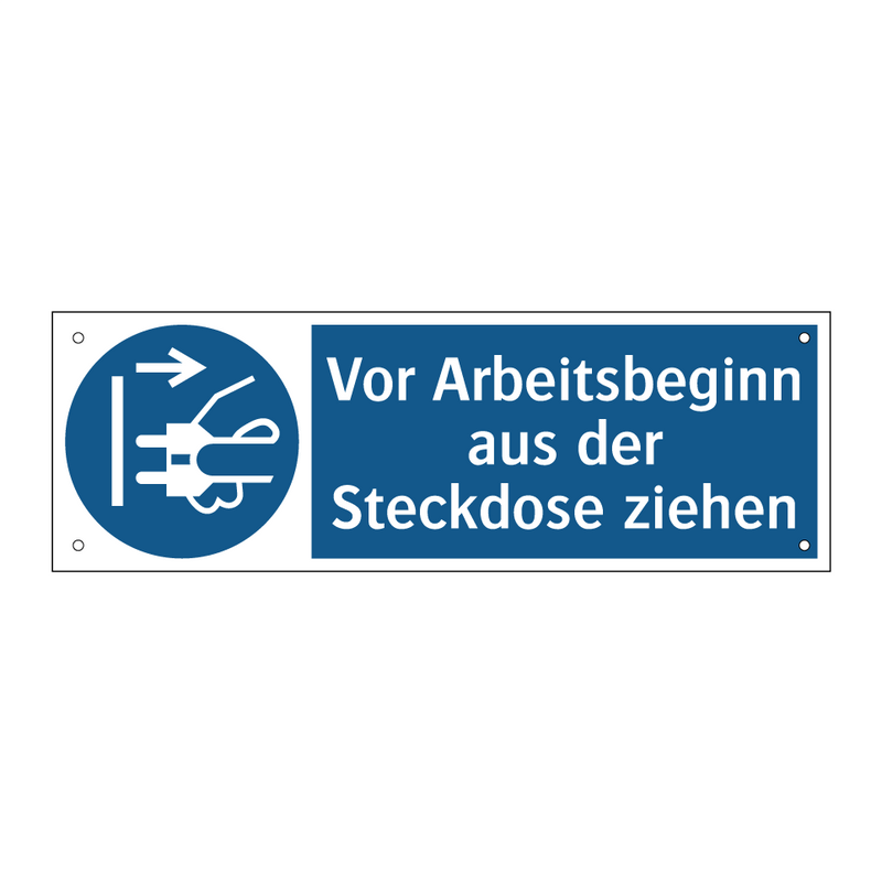 Vor Arbeitsbeginn aus der Steckdose ziehen