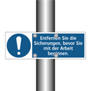 Entfernen Sie die Sicherungen, bevor Sie mit der Arbeit beginnen.