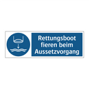 Rettungsboot fieren beim Aussetzvorgang