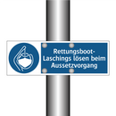 Rettungsboot- Laschings lösen beim Aussetzvorgang