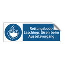 Rettungsboot- Laschings lösen beim Aussetzvorgang