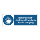 Rettungsboot- Laschings lösen beim Aussetzvorgang