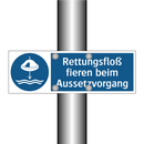 Rettungsfloß fieren beim Aussetzvorgang