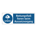 Rettungsfloß fieren beim Aussetzvorgang